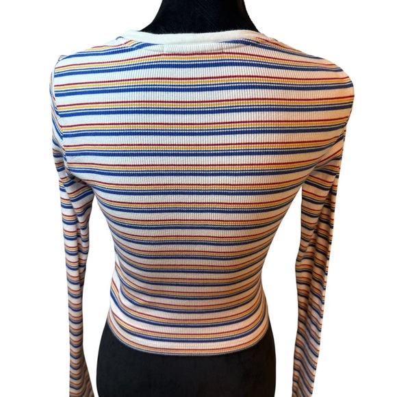 Brandy Melville | Santana Multicolor Striped Long Sleeve Top | Sz S - Picture 4 of 7